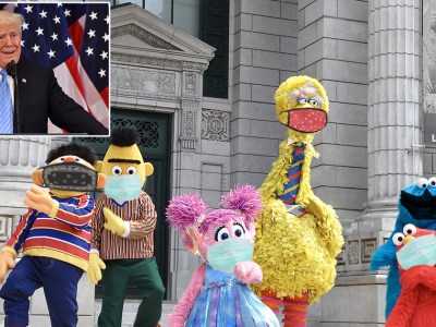 sesame street, coronavirus, trump, president
