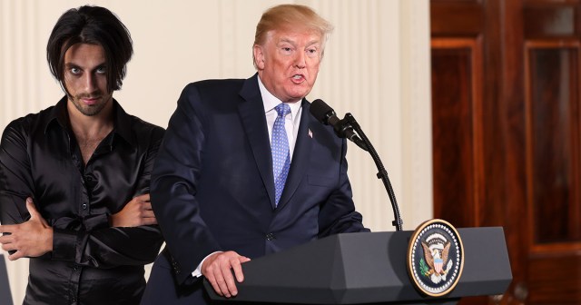 Trump Confuses Religious Base by Introducing Adam & Eve Executive During Press Conference