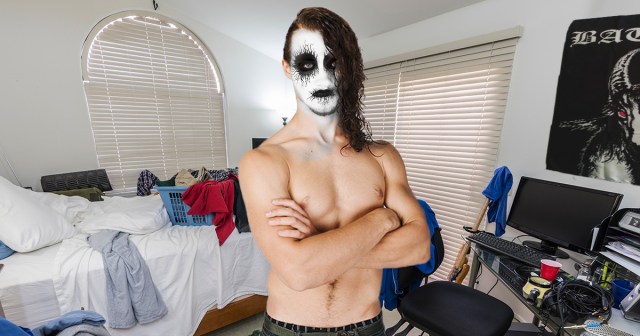 Quarantined Black Metal Guitarist Clearly Only Doing Corpse Paint from the Chin Up