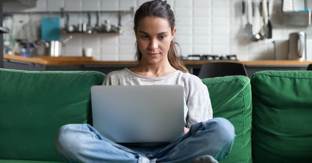 Woman Figures Reading Descriptions of Self-Help Books Good Enough
