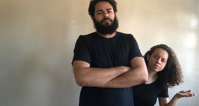 Quarantined Man Forced to Stand In Front of Shorter Girlfriend Watching TV