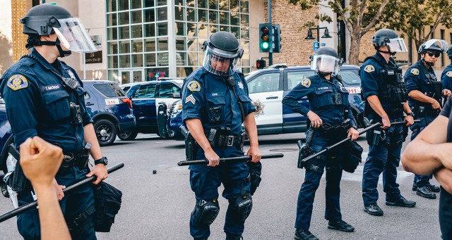 Cop Nervous On First Day Simply Imagines Protestors Are His Wife