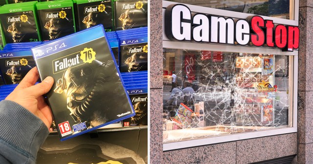 Guy Looting GameStop Makes Off With 300 Empty Cases