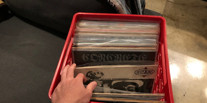 record store, crate, records