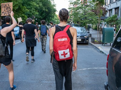 volunteer, medic, protest