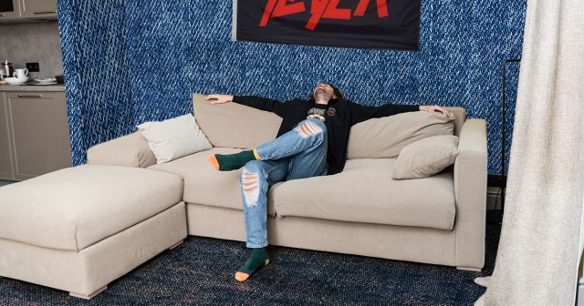 Metalhead Homeowner Installs Denim Carpet