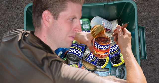 Sobbing Eric Trump Chokes Down Seventh Can of Goya Beans
