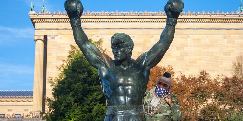 rocky, protestor, mr t