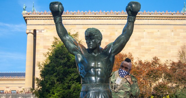 Suspicious Protestor with Mohawk, Lots of Gold Chains Topples Philadelphia’s “Rocky” Statue