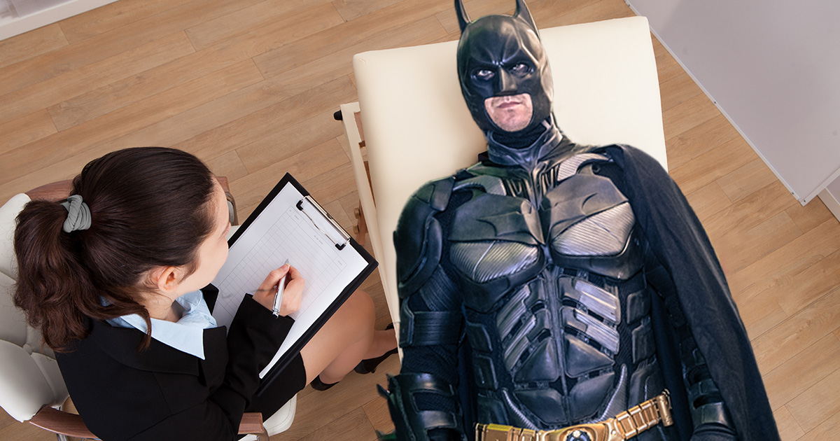 batman, therapy, self help, mental health, vigilante, hero