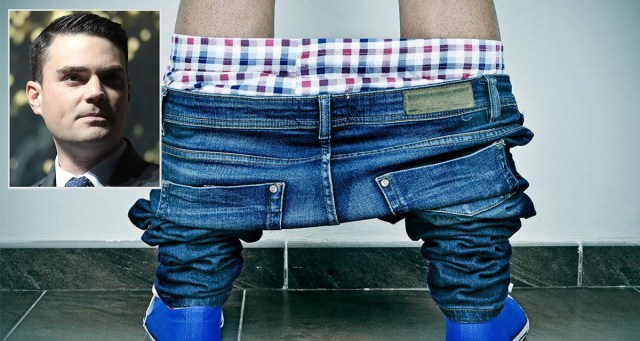 Ben Shapiro Pulls Pants Down to Ankles Before Peeing in Urinal