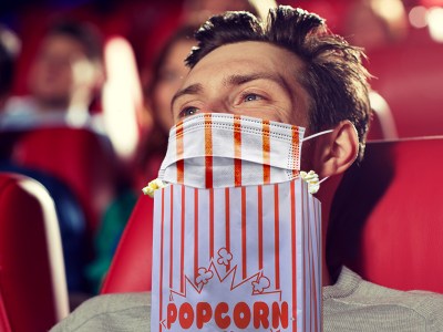 mask, amc, popcorn, theater