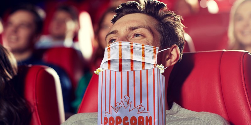 mask, amc, popcorn, theater