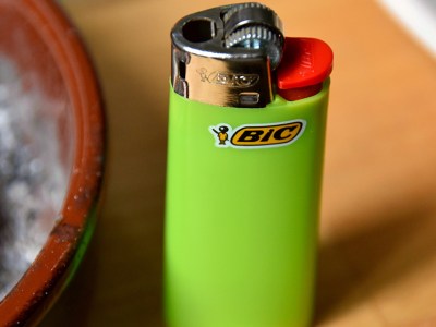 bic lighter, fire, green, plastic, homeless