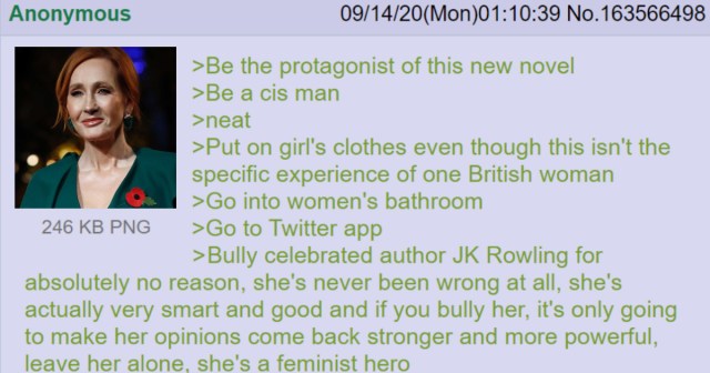 New JK Rowling Novel Written Entirely in 4chan Greentext