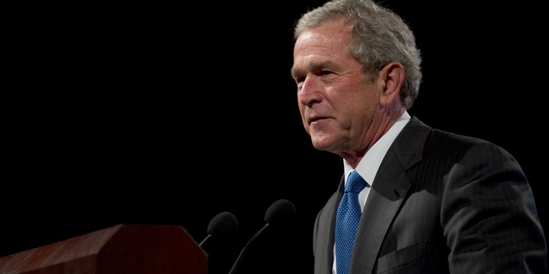 painting, blue tie, republican, old, man, conservative, ugly, grey hair, George Bush