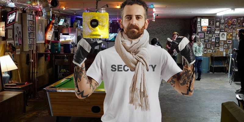 dive bar, bouncer, tattoos