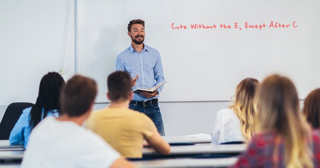 Emo English Teacher Reminds Class That It’s “Cute Without the E, Except After C”