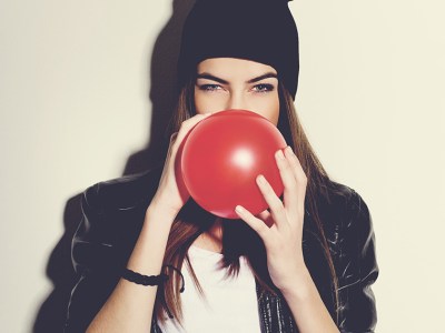 balloon, girl, hat, vintage filter, artsy, drugs, inhale, high, bored, relax