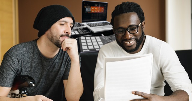 Realistic Drum Machine Lightly Plays Snare Sounds While Bandmates Talk