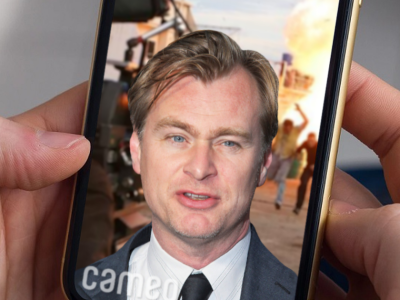 Christopher nolan, cameo, video, special effects, phone, ugly, screen, explosion, fire, action, dramatic, thriller, movie