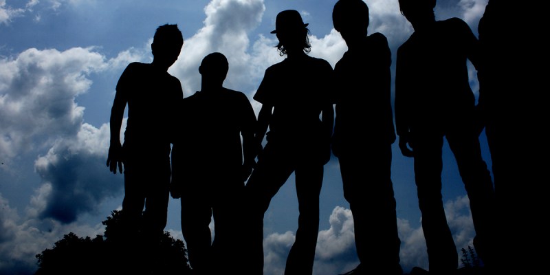 silhouettes, blue sky, dark, scary, emo, picture, photoshoot, cool, badass, sad