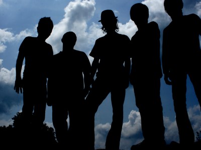 silhouettes, blue sky, dark, scary, emo, picture, photoshoot, cool, badass, sad