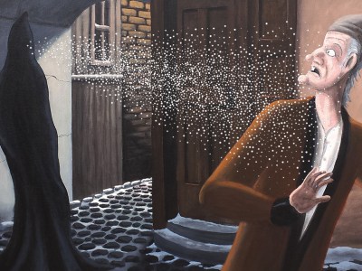 cough, droplets, virus, spread, ghost, black, dark, sleep, awake, cartoon, painting, infect, scary, weird