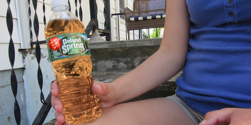 piss, yellow, gross, poland spring, drink, water, recipe, old, stale, smelly, urine, brown