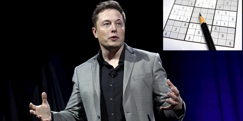 sudoku, elon musk, excited, white, handsome, forehead, big, weird, creepy, smart, genius, puzzle