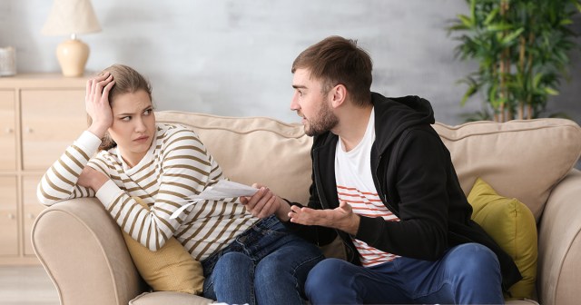 Millennial Couple Tries Not to Argue in Front of Houseplant
