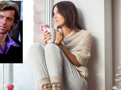 rex manning, Kurt Cobain, tea, sad, mourning, holiday, pandemic, white room, light colors, brunette, movie star, movie