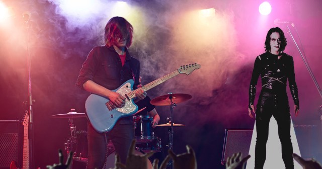 Mysterious, Stoic Bassist Revealed to be Cardboard Cut Out of The Crow