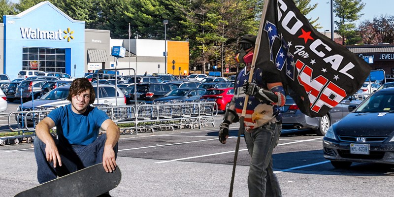 trump, skateboarder, insurrection