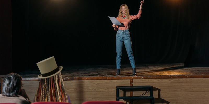 actor, audition, wife, spouse, family, love, weird, unpopular, last resort, dramatic, film, movie, romance, over the top, star, script