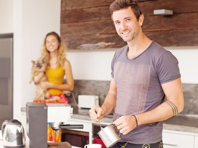 man, woman, dog, coffee, make, boil, heat, funny, sad, weird, boring, lame, brew, cup, grounds, drink, anxiety, buzz, wired, wake up