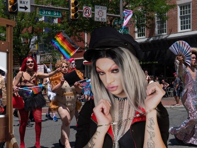 drag queen, woman, beautiful, blonde, highlights, brunette, tyranny, angry, proletariate, sad, lgbtq+, angry, revolt, behead, guillotine, kill