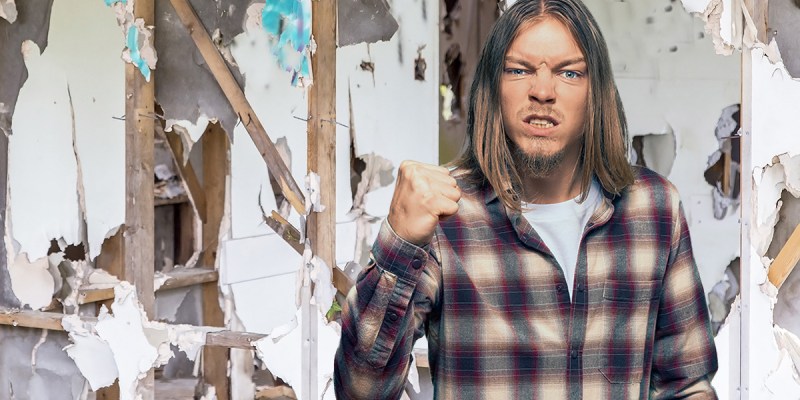 pantera, drywall, punch, annoying, gross, insulation, long hair, plaid, button down, redneck, uneducated, irksome, knuckle