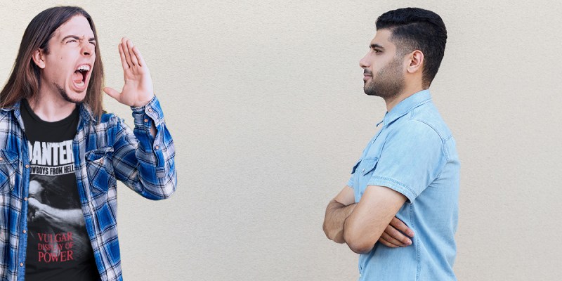 pantera, fan, metal, weird, angry, ignorant, lame, annoying, sad, collard shirt, plaid, long hair, dirty, metalhead, dimebag darrell, southern, stupid