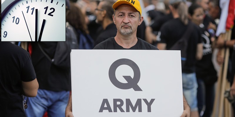 Q, QAnon, Q army, save the children, sad, annoying, dumb, daylight savings, time, protest, ignorant, right wing, fascist, internet, troll, internet troll, meme, pepe, alt-right, proud boys, nazi, trump, fuck off