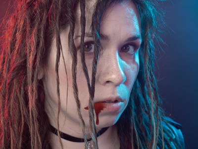 punk, mouth, bleeding