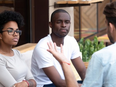 couple, talking, air fryer, bidet