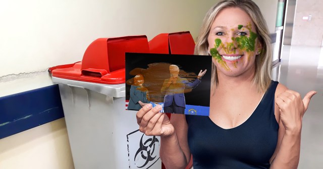 Marjorie Taylor Greene Breaks Fundraising Record After Posting Video of Herself Eating Medical Waste and Shitting on Photo of the Clintons