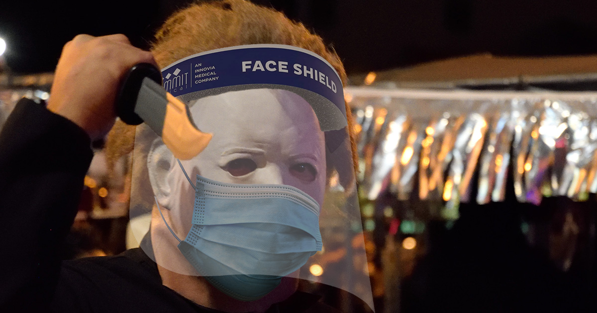 michael myers, triple mask, vaccine
