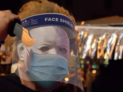 michael myers, triple mask, vaccine