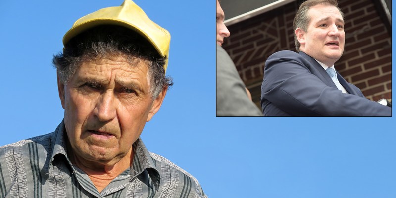 farmer, ted cruz, shit, manure, gross, texas, republican, senator, representative, bad, person, blue sky, old man, worker, blue collar, rural, cow, sheep, hat, elderly