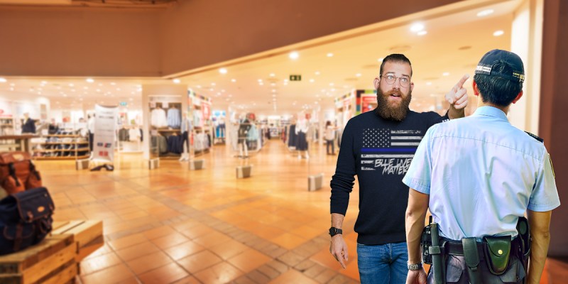 blue lives matter, security, yelling