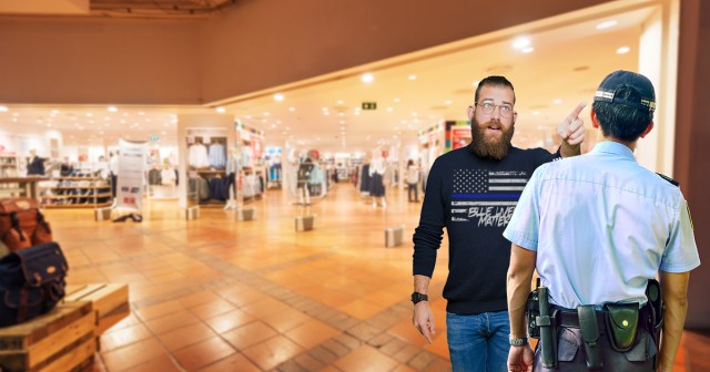 ‘Blue Lives Matter’ Supporter Having No Problem Laying into Mall Security