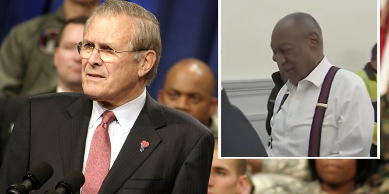 rumsfeld, cosby, god