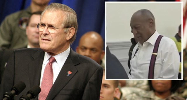 God Kills Rumsfeld as Apology for Whole Cosby Thing